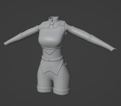 High poly outfit for fallback player model, built in ZBrush and retopologized in Blender3D. 2/2